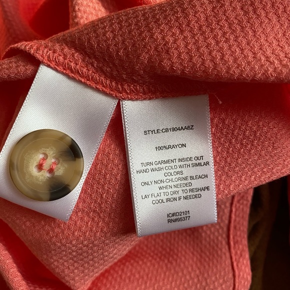 Sanctuary Mila Coral Button Front 3/4 Sleeve Textured Top Size 2X - Picture 9 of 11